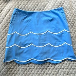 Golftini blue scalloped golf skirt side zip and pockets - 6